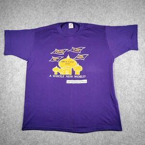 Vintage 1993 Jerzees MDA Camp A Whole New World T-Shirt Purple Mens XL USA Made